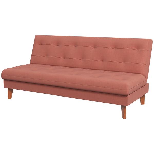 online Canapé lit 3 places 185x85x84 cm en tissu effet lin orange