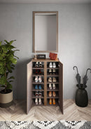 Mobile Multiuso 2 Ante con 5 Ripiani 70x35x111 cm Frame Bronzo e Mercure