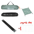 Tenda da Campeggio 2 Posti con Porta a Cerniera Zanzariera e Sacca di Trasporto 206x185x120 cm in Poliestere Verde