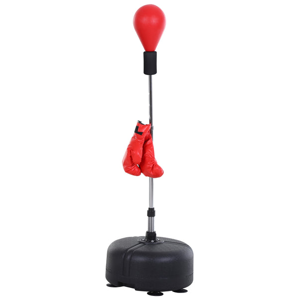 sconto Punching Ball Regolabile Altezza 136-154 cm con Guanti per Allenamento Rosso
