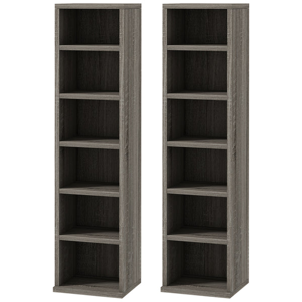 Set 2 Pezzi Mobile Libreria Porta CD 21x22,5x88,5 cm Grigio online