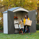 Casetta Box da Giardino Porta Utensili 204x132 cm in Polietilene Grigio