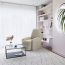 Copripoltrona Reclinabile Elasticizzato Taglia Unica con Tasca Laterale Panna