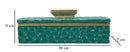 Cofanetto Grent 18,8x10,8x6,4 cm in Resina Verde e Oro      