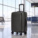 Valigia Rigida Piccola 40 L 56x36x24 cm Espandibile con 4 Ruote Girevoli e Angoli Protettivi in ABS Nero      