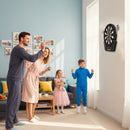Bersaglio Freccette 44x51,5x3.2 cm con 6 Freccette Alimentatore 4 Display LED e 27 Giochi in ABS e PP Nero      
