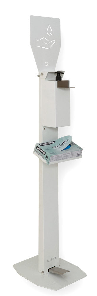 Support à pédale en fer blanc de luxe Lisa avec distributeur de désinfectant pour les mains online