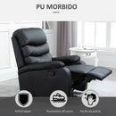Poltrona Relax Reclinabile in Similpelle Nera 