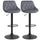 Lot de 2 Tabourets de Bar 51,5x48x83-104 cm en Tissu Effet Velours Gris Foncé et Noir