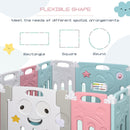 Box Recinto Attività per Bambini 149x155x64 cm in Plastica  Azzurro Bianco e Rosa
