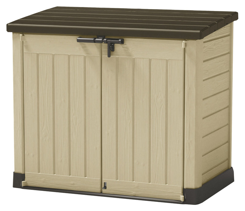 Armadio Porta Attrezzi da Giardino 145,5x125x82 cm in Resina Keter Store It Out Max Beige