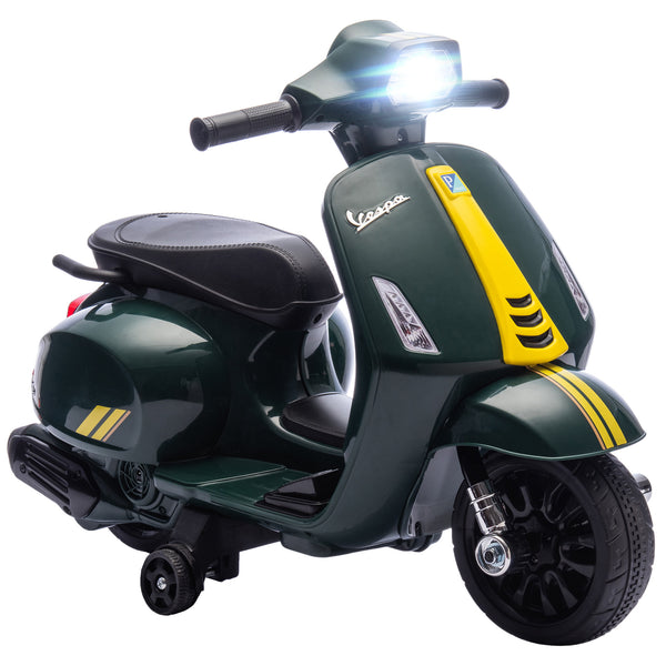 sconto Moto Elettrica per Bambini con Licenza Ufficiale Piaggio Vespa 6V con Rotelle e Luci Verde Scuro