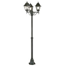 Lampada Palo Tre Luci Colore Nero per Esterno Linea Mini Quadrata Sovil