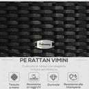 Set Salotto da Giardino in Rattan Sintetico Tavolino 2 Poltrone e Divano con Cuscini Nero 