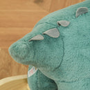 Cavallo a Dondolo per Bambini 3-6 Anni 64x30x54 cm a Forma di Triceratopo con Suoni Realistici in Peluche Verde Scuro      