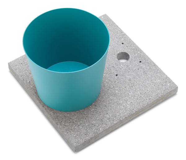 Socle avec Plateau pour Fontaine à Grand Anneau 40x40x5 cm en Ciment Belfer 42/BSE/3 Turquoise sconto