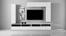 Parete Attrezzata Mobili Salotto con 3 Mobili Sospesi 2 Mobili Tv 278x41x205cm TFT  Boost Bianco