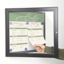 Bacheca con Apertura a Battente 51,5x48,7x2,3 cm in Alluminio con Led Nera