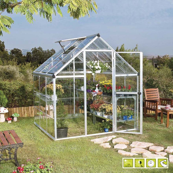 sconto Panneaux en polycarbonate pour serre de jardin en aluminium Rama Doritis Medium