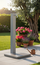 Fontana da Giardino con Rubinetto e Base in Cemento Belfer 42/QBM Alluminio