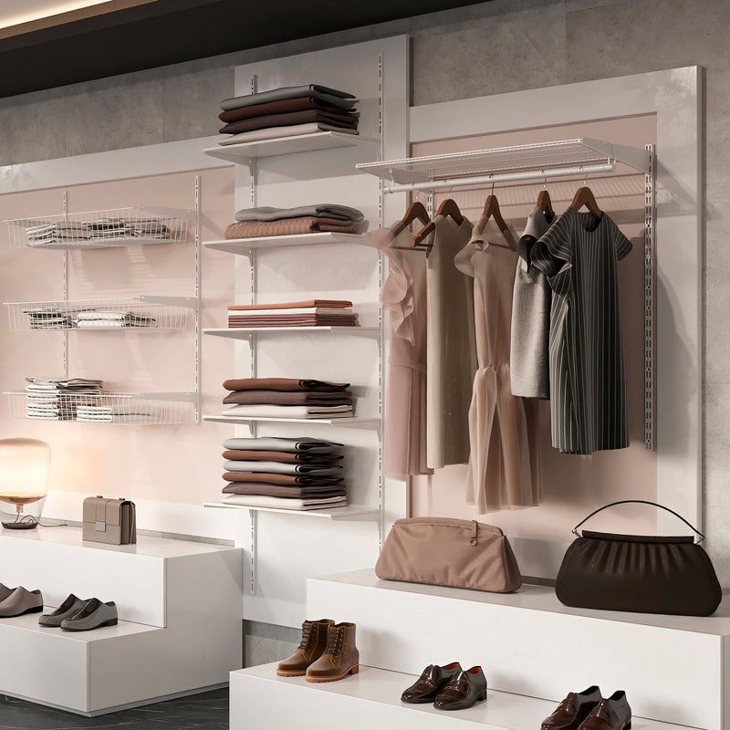 Kit per Fissaggio Mensole 230 mm in Acciaio Emuca Bianco