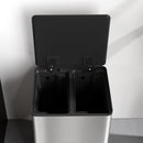 Pattumiera a Pedale 2 Sezioni 15L 41,8x36,7x44 cm in Acciaio Inox e PP  