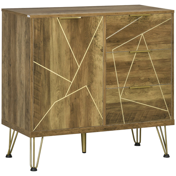 Mobiletto Multiuso 2 Ante 84x39x80,7 cm in Legno e Acciaio Bronzo online