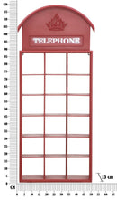 Bacheca Cabina Telefonica Portaoggetti 52x15x120 cm in Ferro 