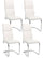 Lot de 4 chaises rembourrées Thelma 44x58x104 cm en simili cuir blanc