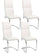 Lot de 4 chaises rembourrées Thelma 44x58x104 cm en simili cuir blanc