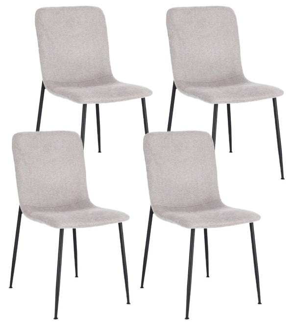 acquista Lot de 4 chaises Rinas 44x56x81 cm en tissu gris clair