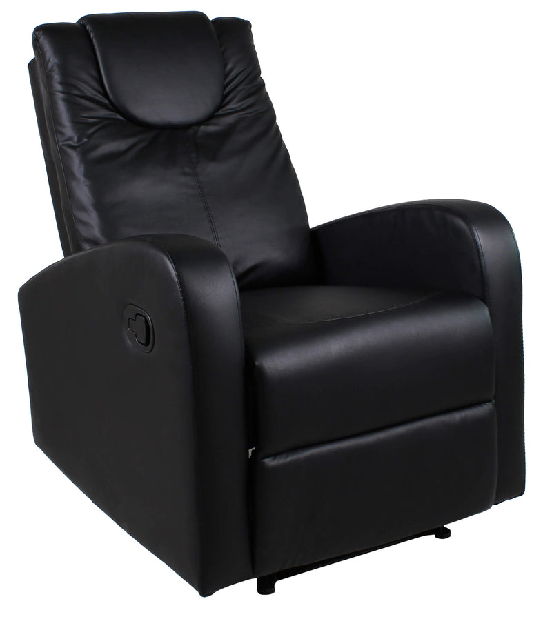 Poltrona Relax Manuale Reclinabile in Similpelle Vandi Nera
