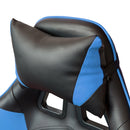 Sedia da Gaming Ergonomica 64x53x122-133 cm con Supporto Lombare e Poggiatesta in Similpelle Blu
