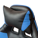 Sedia da Gaming Ergonomica 64x53x122-133 cm con Poggiapiedi in Similpelle Blu