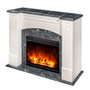 Camino Elettrico da Pavimento 90x115x32 cm Effetto Fiamma 1500W Magnolia & Lorance Ivory/dark gray
