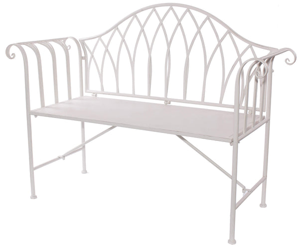 prezzo Banc de jardin 129x46xH94 cm en métal blanc