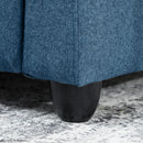 Poltrona Relax Reclinabile Manualmente 69x88x101 cm in Tessuto Effetto Lino Blu  