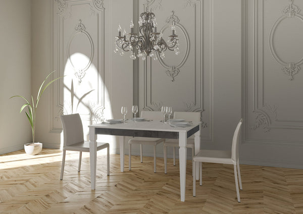 Tavolo Allungabile 120-224x90x80 cm Impero Iron Bianco Frassino online