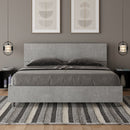 Letto Matrimoniale Testata Dritta Demas Grigio Varie Misure