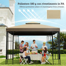 Tetto di Ricambio per Gazebo 3x3 m a 2 Livelli e Resistente ai Raggi UV Beige      