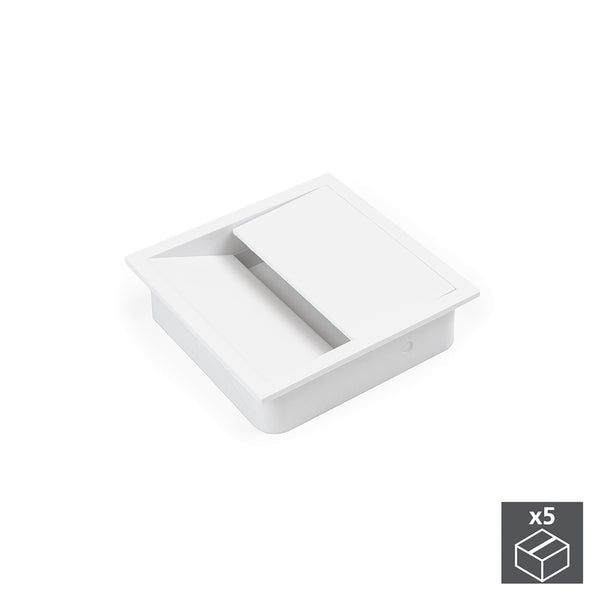 Emuca Passe-câbles carré encastrable en plastique blanc 85 x 85 mm 5 pièces prezzo