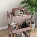 Carrello da Cucina a 3 Livelli 45x30,6x79 cm in Acciaio Rosa  