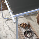 Pergola Gazebo  con Rotelle Copertura Anti-UV 3x3m Telaio in Acciaio Grigio
