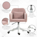 Sedia Operativa da Ufficio Massaggiante a 2 Punti con Cuscino e Braccioli 57x70x78-86 cm Rosa 