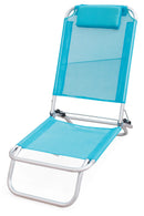 Sedia Mare Spiaggina Pieghevole con Cuscino in Alluminio Soriani Grecia Verde Acquamarina