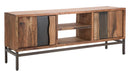 Porta Tv Yellowstone 145x40x60 cm in Legno di Acacia e Ferro Marrone e Nero