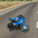 Moto Elettrica Arrow per Bambini 6V con Luci e Suoni Celeste