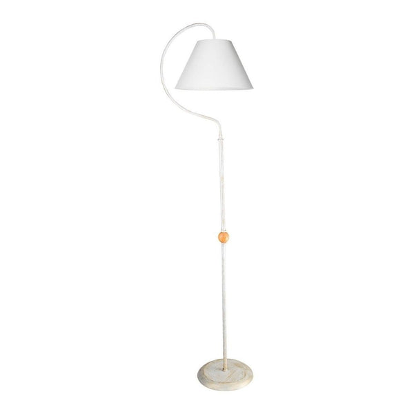 sconto Lampadaire Geo avec abat-jour en tissu blanc
