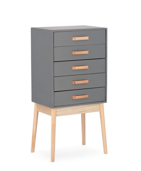 prezzo Commode 5 tiroirs 43x30x88 cm Ordinaire en Bois Gris