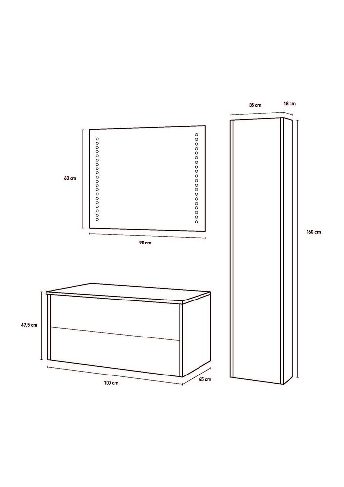 Mobile da Bagno HW11 Pietra TFT